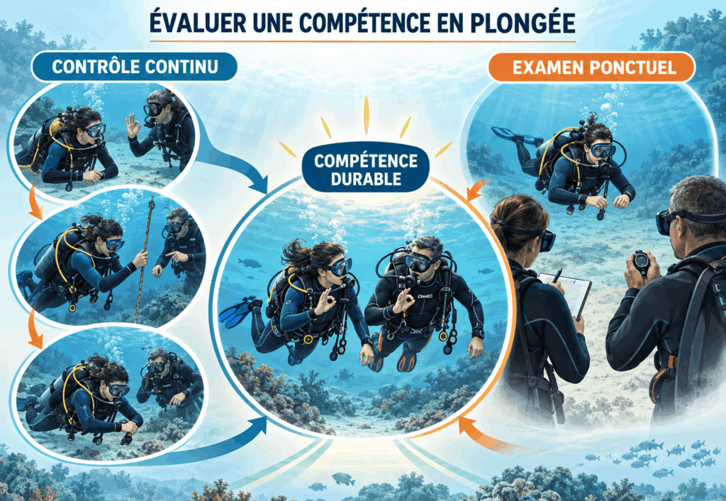 Évaluation en plongée contrôle continu ou examen ponctuel